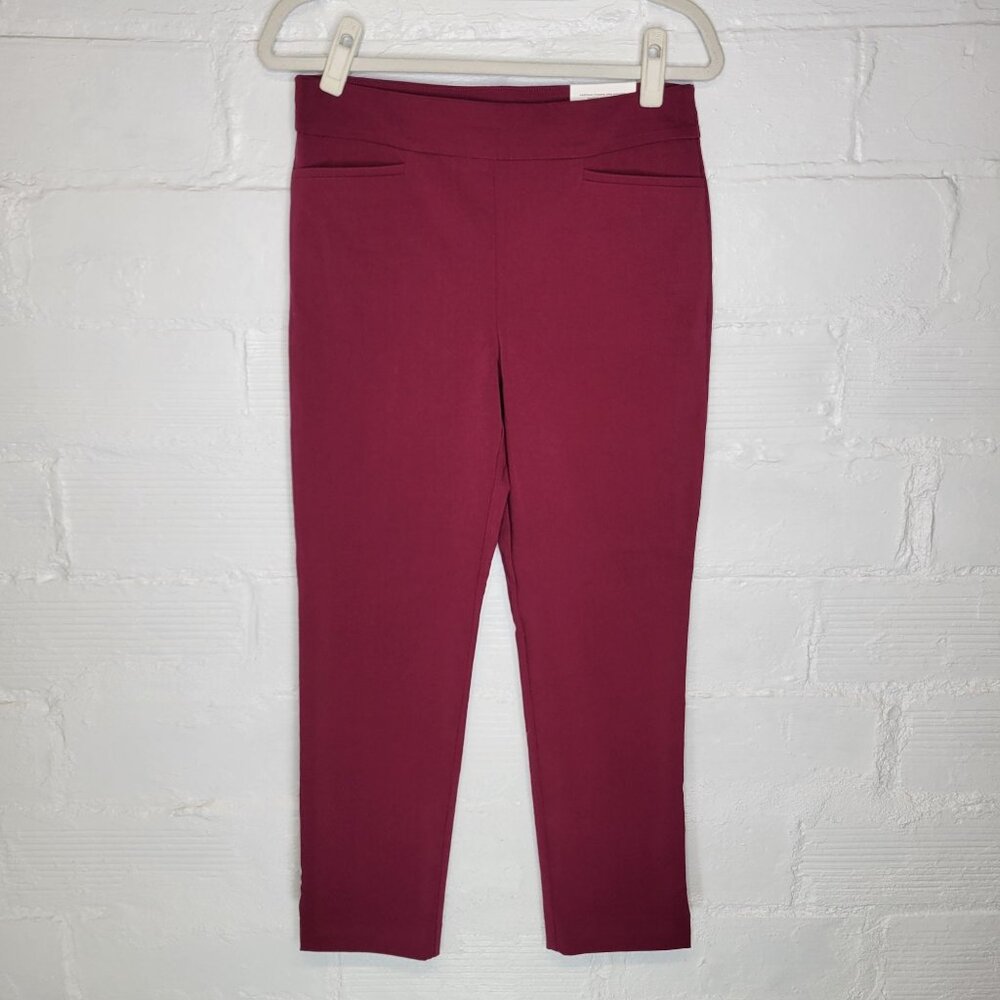 Chico's So Slimming Women's Size 6 Pants Brigitte Slim Leg Ankle Berry Compote
